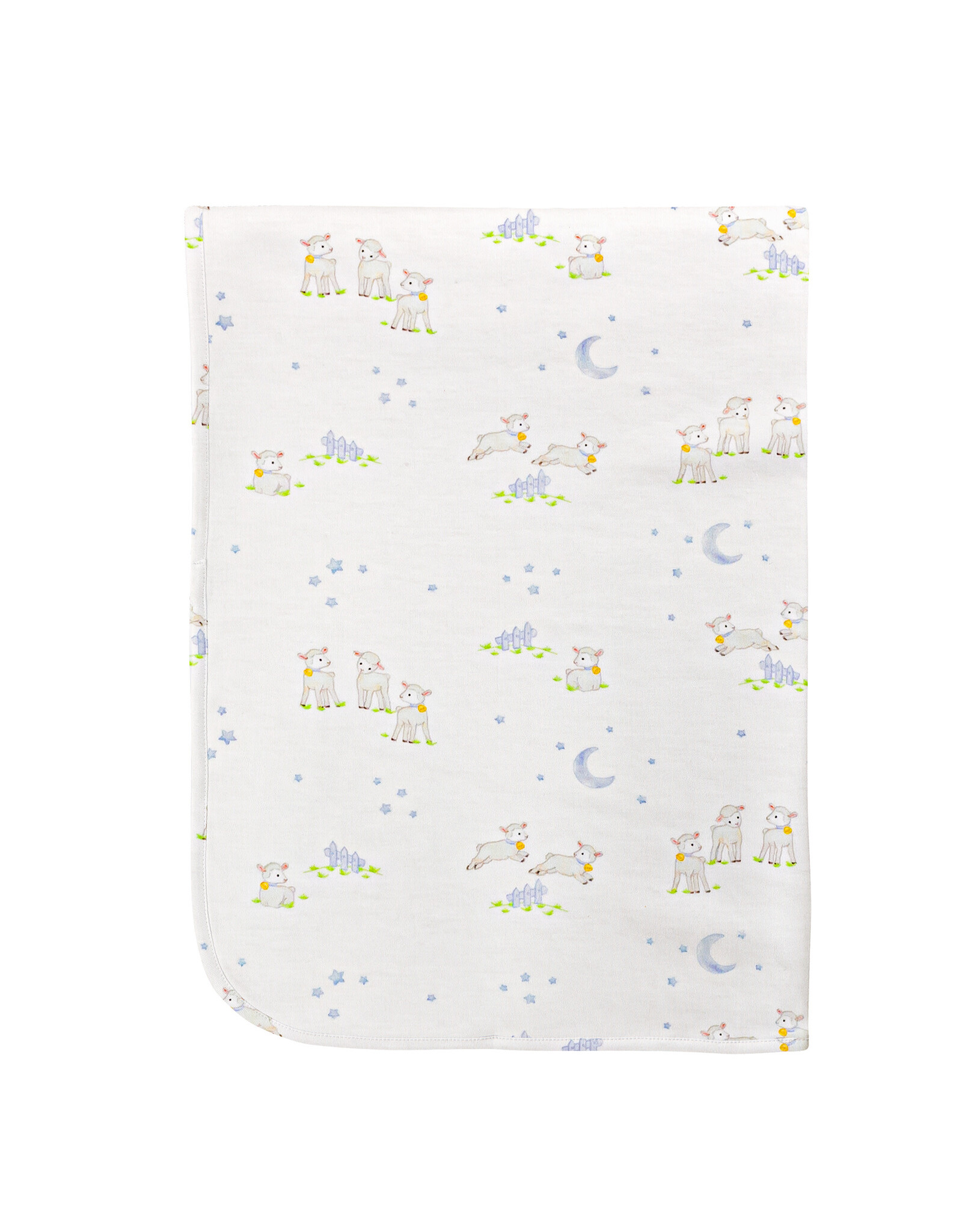 Baby Club Chic Baby Lambs Blue Receiving Blanket