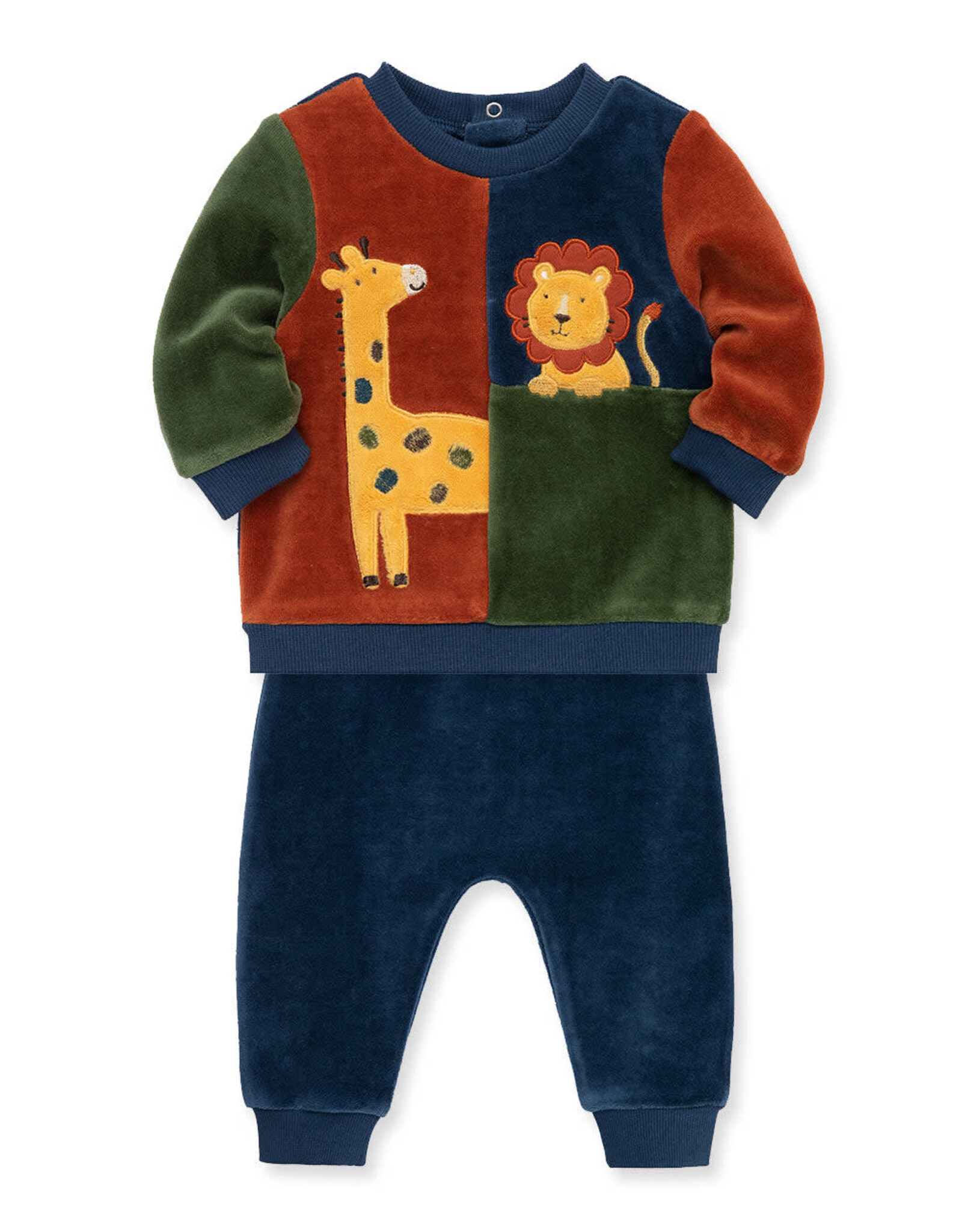 Little Me Safari Velour Pant Set