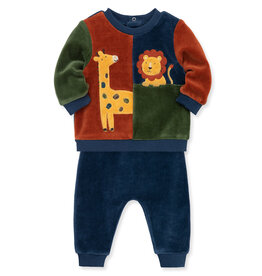 Little Me Safari Velour Pant Set