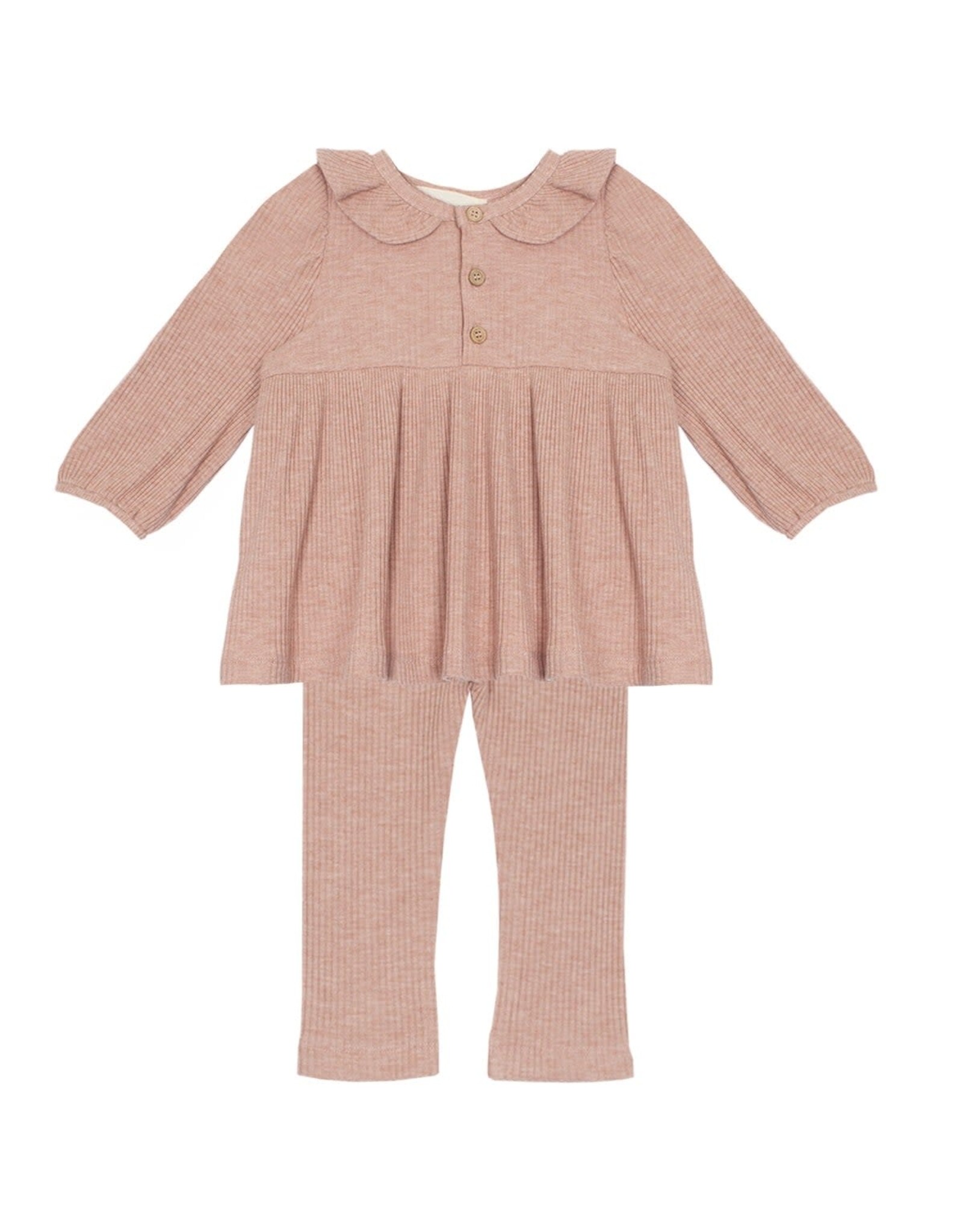 Mabel & Honey Graceful Blooms Rib Knit 2 Pc Set