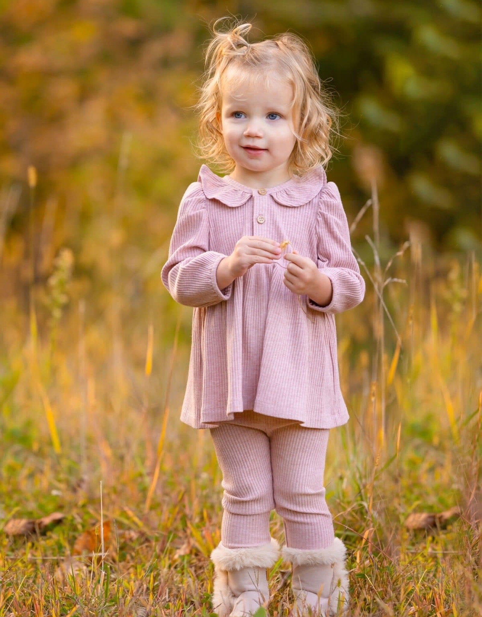 Mabel & Honey Graceful Blooms Rib Knit 2 Pc Set