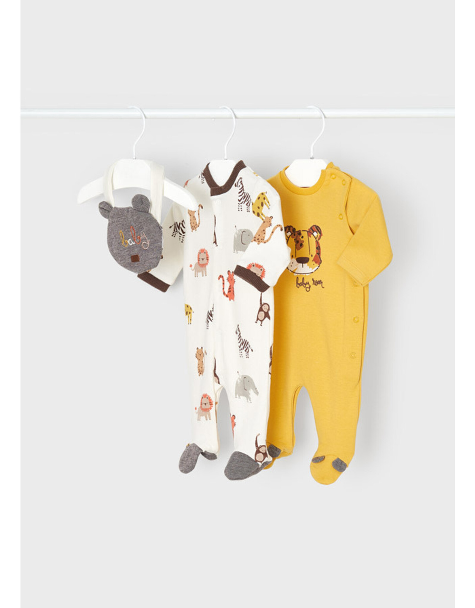 Mayoral Orangy Jungle 2 Romper & Bib Set