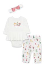 Little Me Christmas Bodysuit & Pant Set