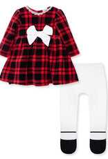 Little Me Joyful Time Plaid Dress Set & Tights
