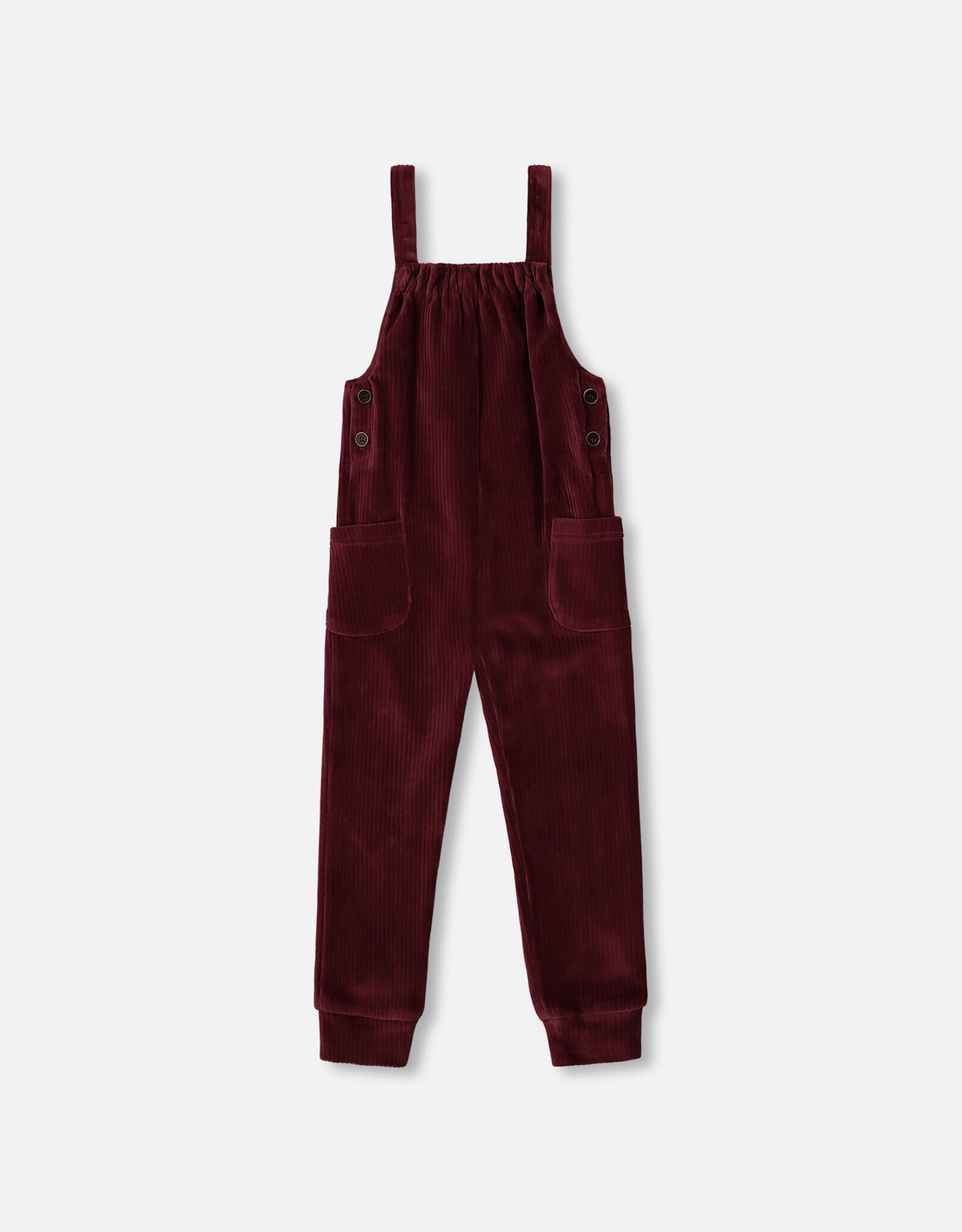 Deux Par Deux Renaissance Rose Ribbed Velvet Overalls with Pockets