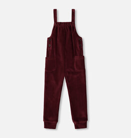 Deux Par Deux Renaissance Rose Ribbed Velvet Overalls with Pockets