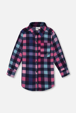Deux Par Deux Plaid Cactus Flower Shirt with Pocket