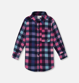 Deux Par Deux Plaid Cactus Flower Shirt with Pocket