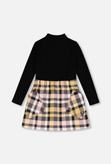Deux Par Deux Pink Plaid Mock Neck Dress