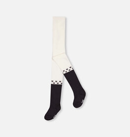 Deux Par Deux Blackened Pearl Tights with Hearts