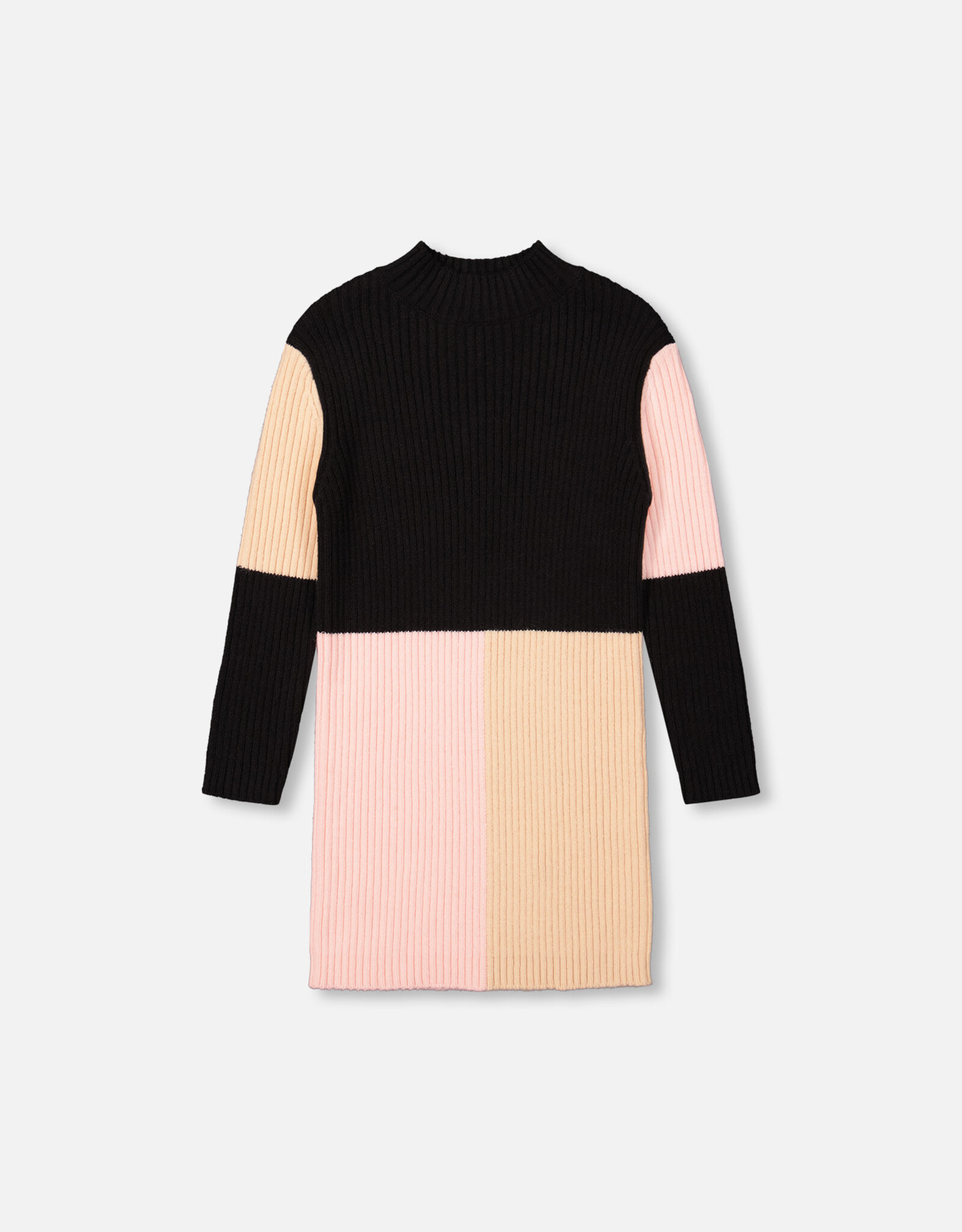 Deux Par Deux Black Color Block Sweater Dress