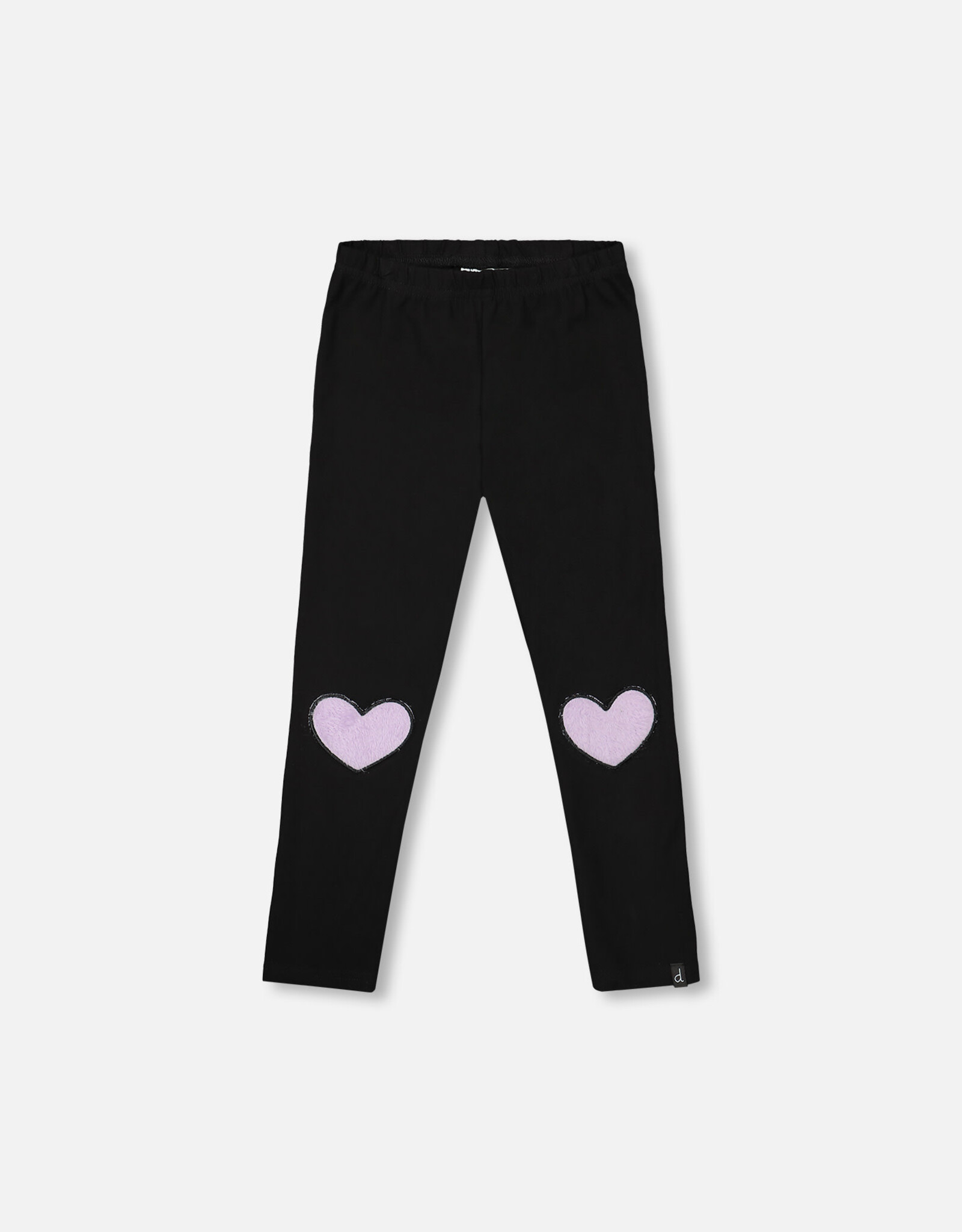 Deux Par Deux Anthracite Stretch Legging with Heart Knee