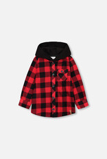 Deux Par Deux Red Light Polar Lumberjack Hooded Shirt