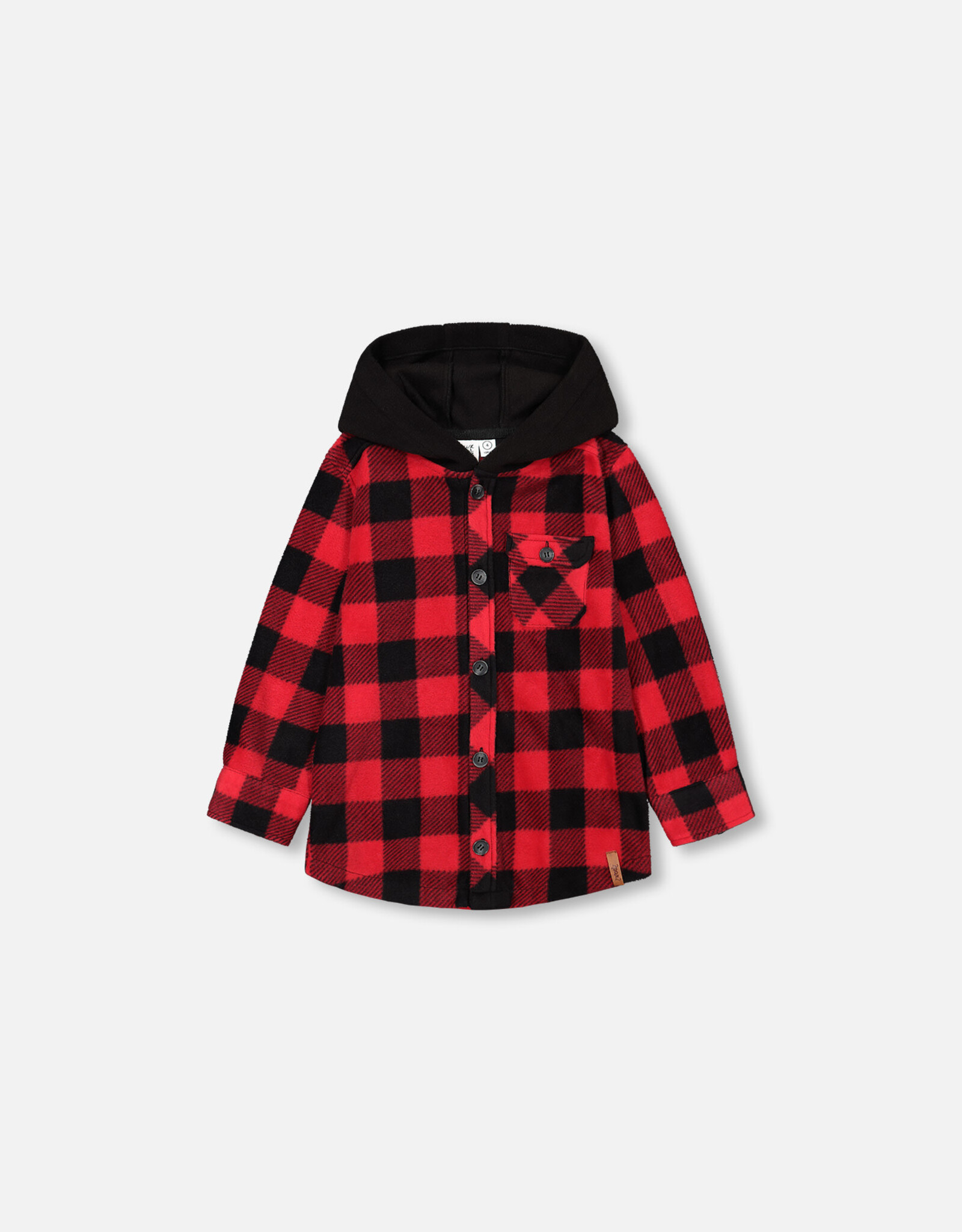 Deux Par Deux Red Light Polar Lumberjack Hooded Shirt