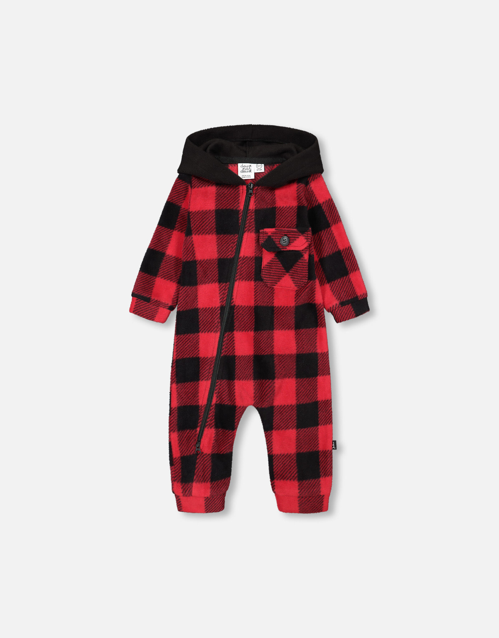 Deux Par Deux Light Polar Lumberjack Hooded Jumpsuit