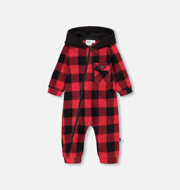 Deux Par Deux Light Polar Lumberjack Hooded Jumpsuit