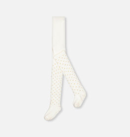 Deux Par Deux Off White Hearts Tights