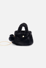 Deux Par Deux Anthracite Faux Fur Pompon Bag