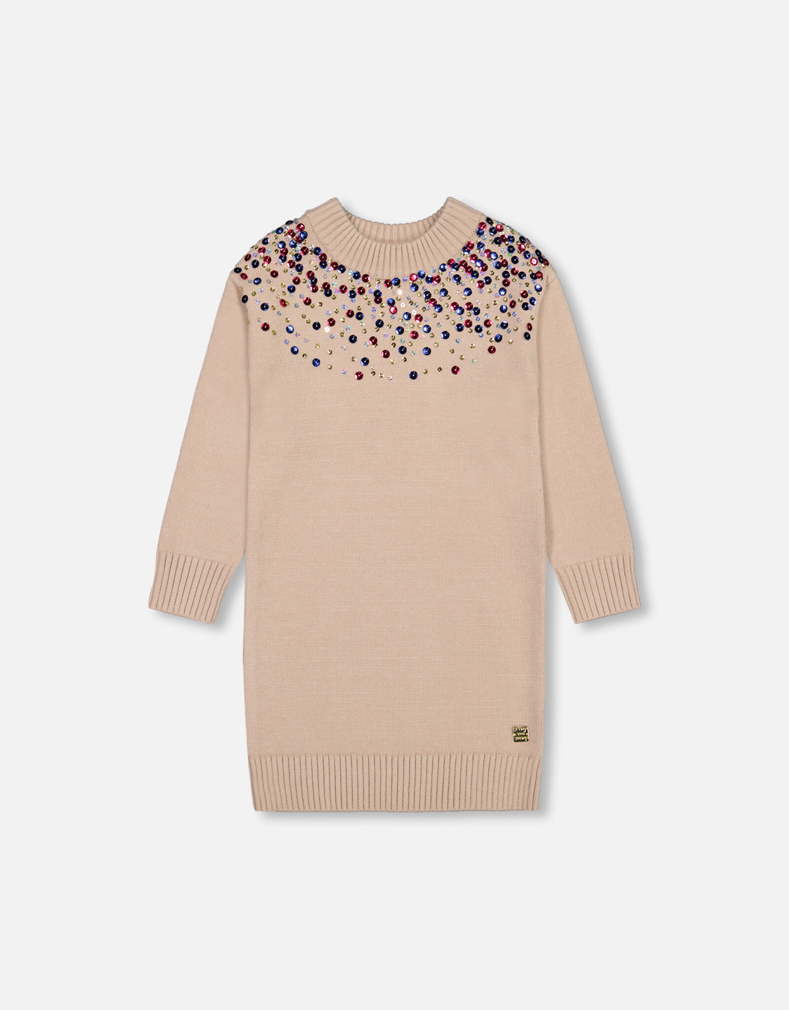Deux Par Deux Cement Knit Dress with Sequins