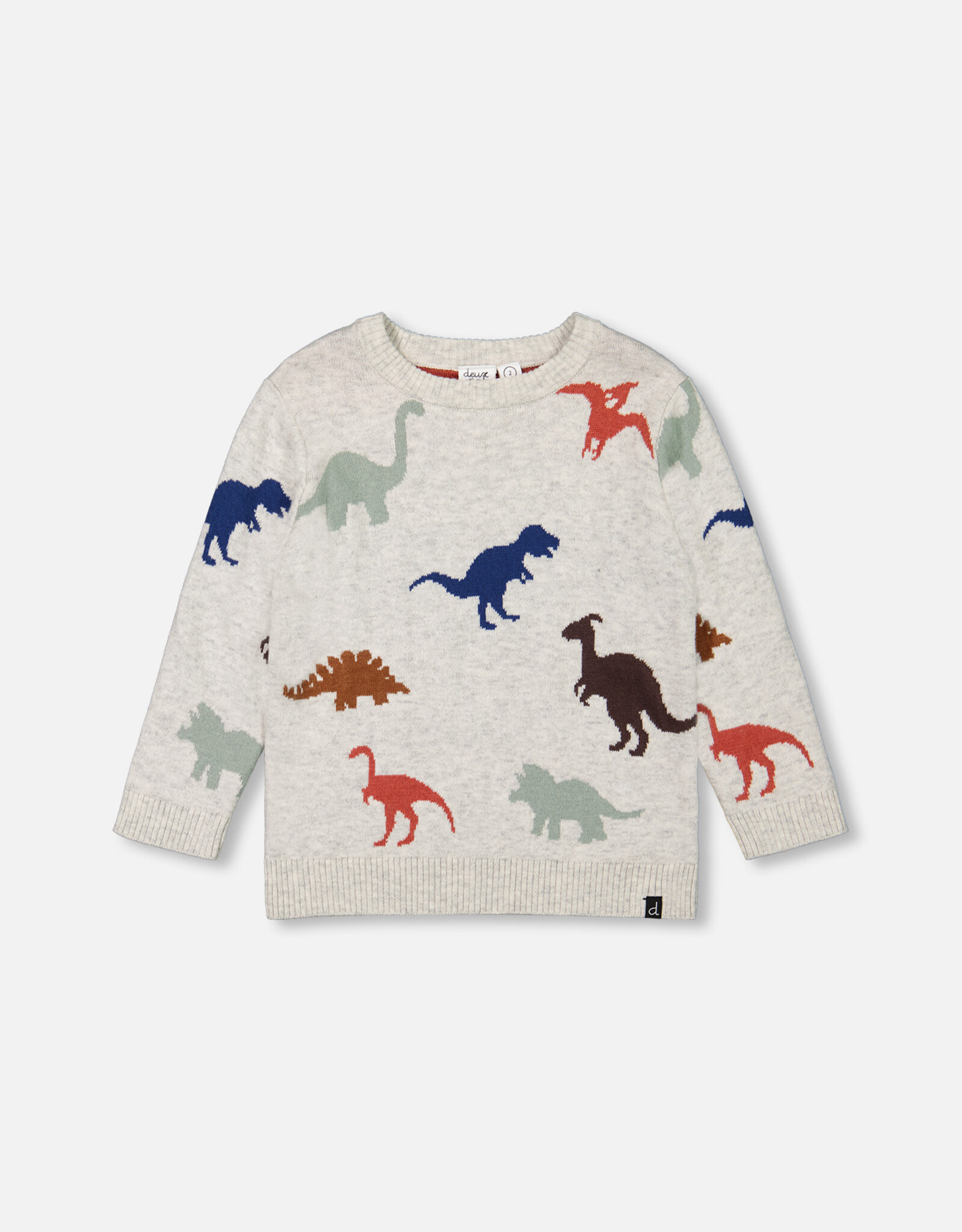 Deux Par Deux Intersia Dino Sweater