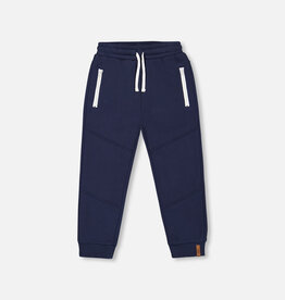Deux Par Deux Black Iris Fleece Sweatpants with Zipper Pockets