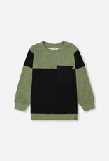 Deux Par Deux Dark Ivy Color Block Shirt w/Pocket