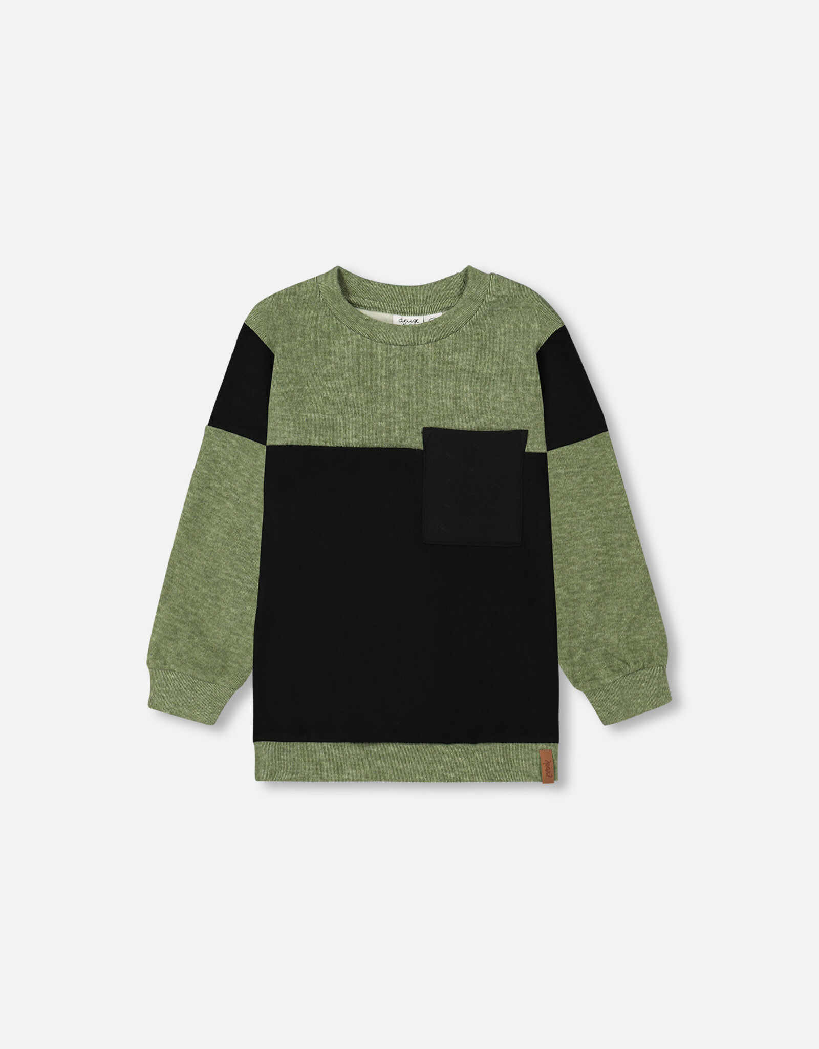 Deux Par Deux Dark Ivy Color Block Shirt w/Pocket