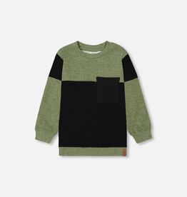 Deux Par Deux Dark Ivy Color Block Shirt w/Pocket