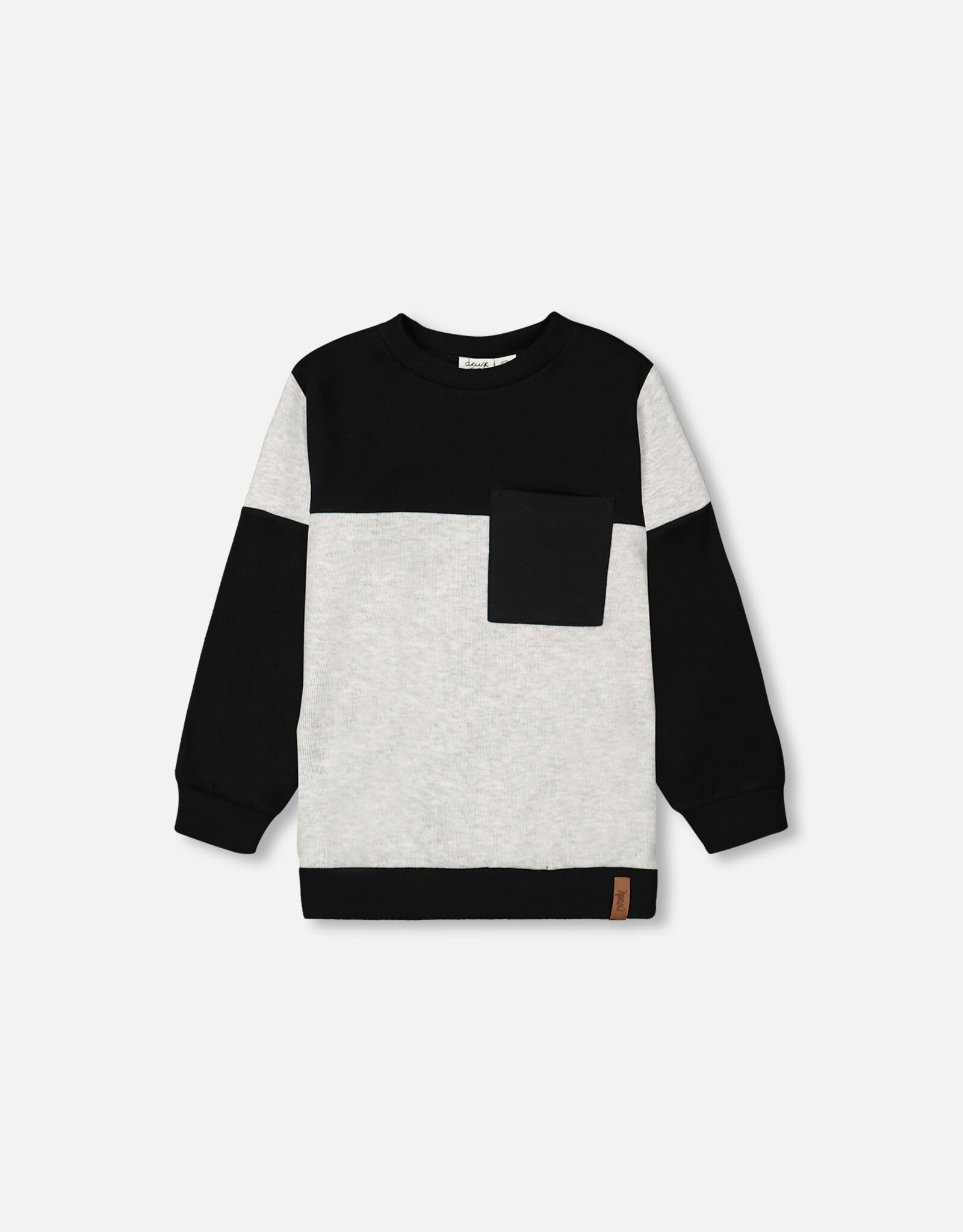 Deux Par Deux Anthracite Color Block Shirt w/Pocket