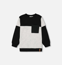 Deux Par Deux Anthracite Color Block Shirt w/Pocket