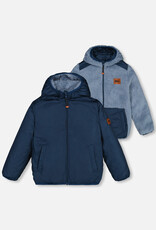 Deux Par Deux Majolica Blue Reversible Jacket
