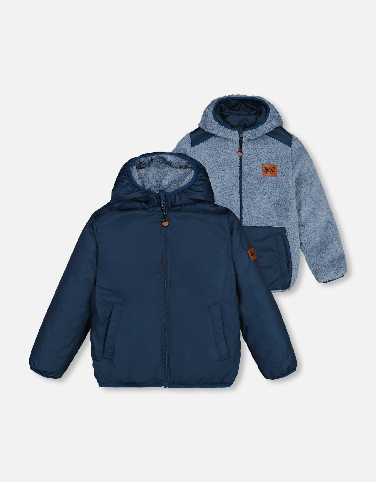 Deux Par Deux Majolica Blue Reversible Jacket