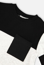 Deux Par Deux Anthracite Color Block Shirt w/Pocket