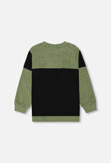 Deux Par Deux Dark Ivy Color Block Shirt w/Pocket