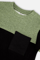 Deux Par Deux Dark Ivy Color Block Shirt w/Pocket