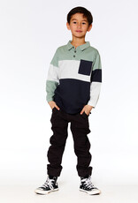 Deux Par Deux Iceberg Green Color Block Polo