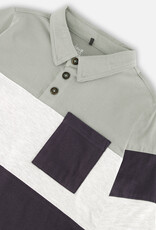 Deux Par Deux Iceberg Green Color Block Polo