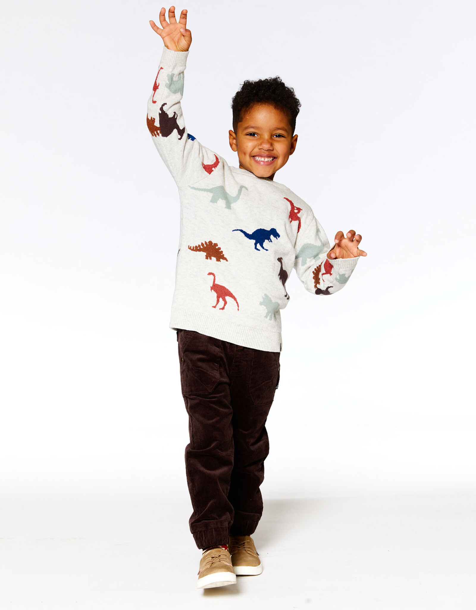 Deux Par Deux Intersia Dino Sweater