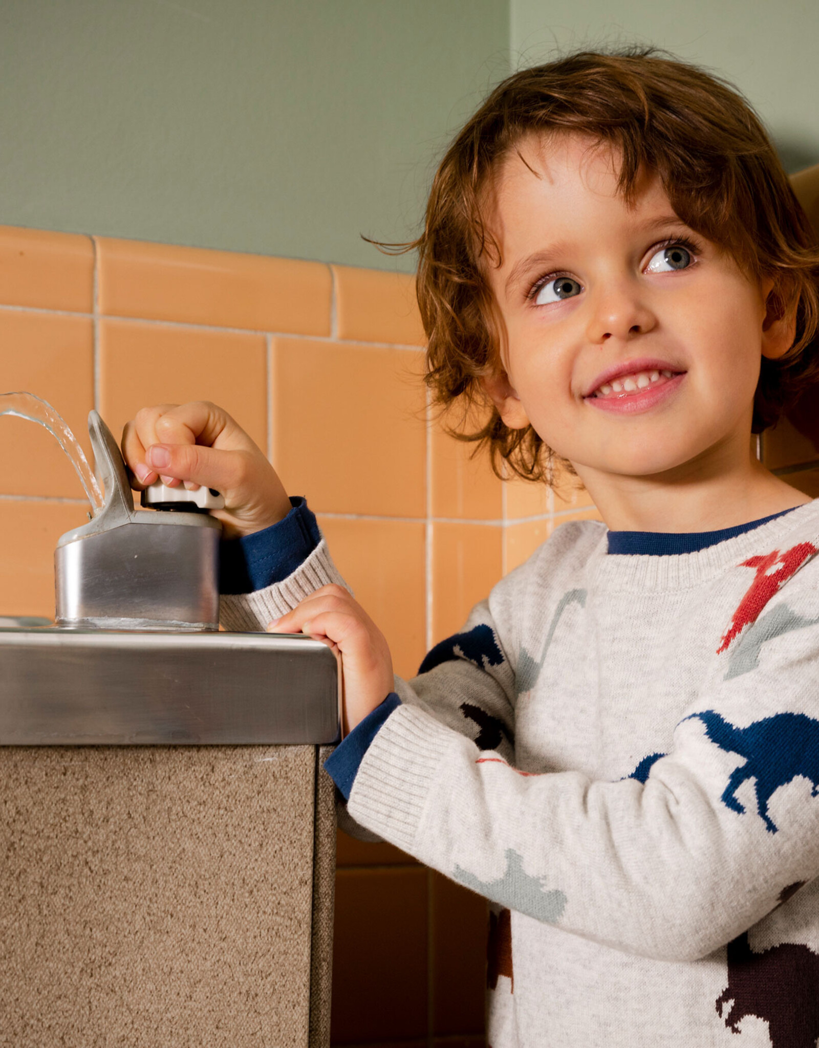 Deux Par Deux Intersia Dino Sweater