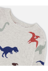 Deux Par Deux Intersia Dino Sweater