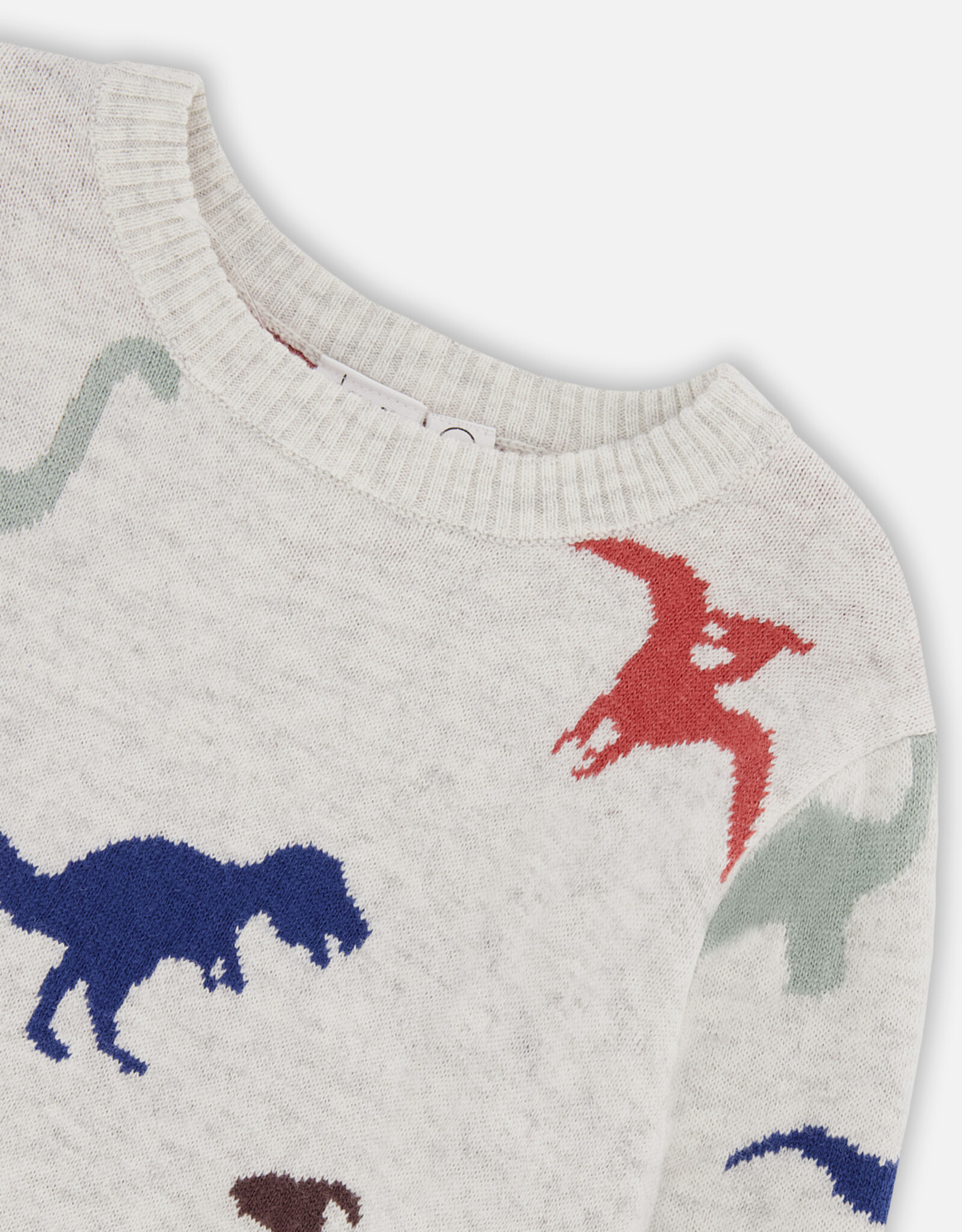 Deux Par Deux Intersia Dino Sweater