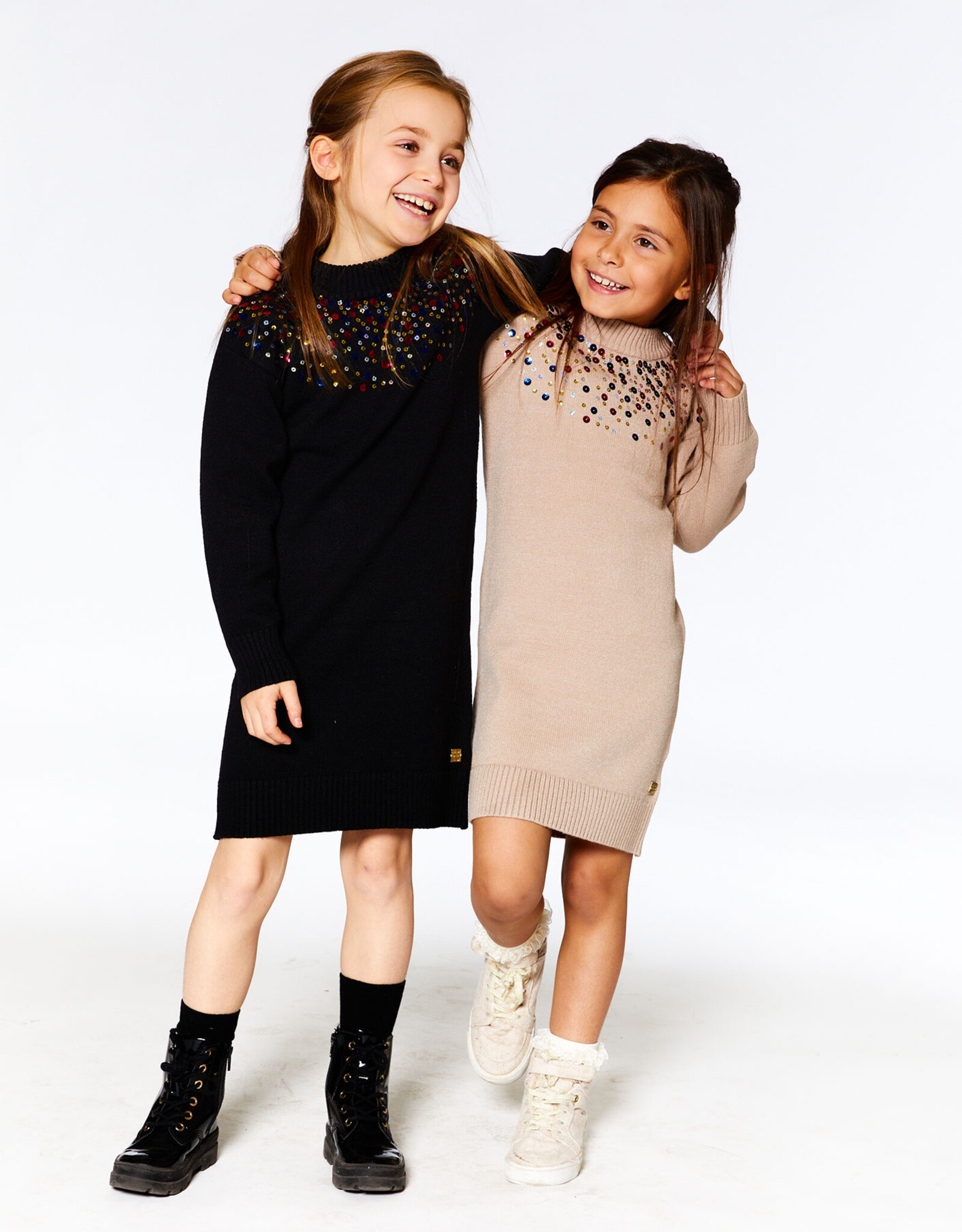 Deux Par Deux Cement Knit Dress with Sequins