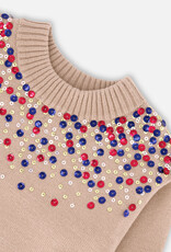 Deux Par Deux Cement Knit Dress with Sequins