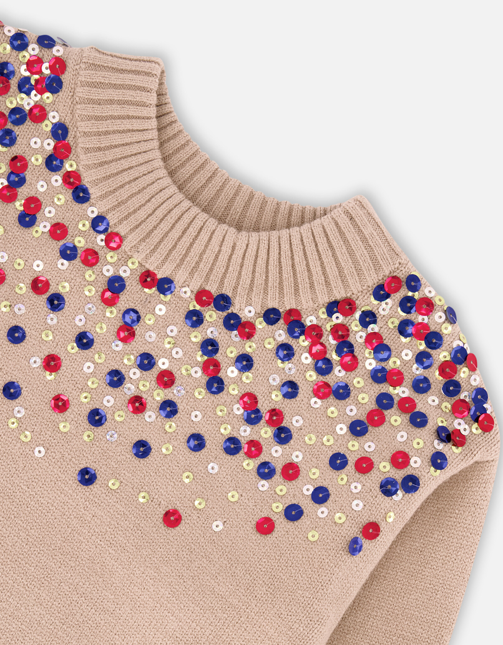 Deux Par Deux Cement Knit Dress with Sequins