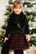 Deux Par Deux Anthracite Faux Fur Vest With Shawl Collar