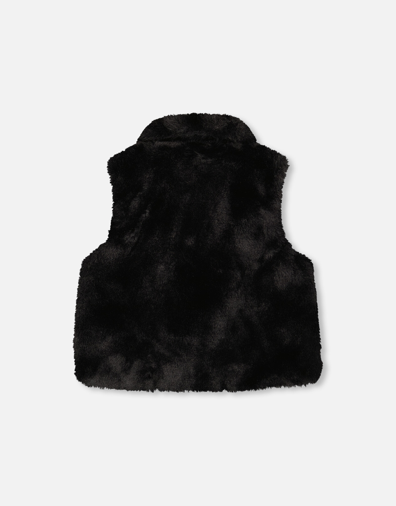 Deux Par Deux Anthracite Faux Fur Vest With Shawl Collar
