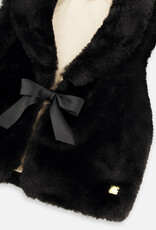 Deux Par Deux Anthracite Faux Fur Vest With Shawl Collar