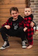 Deux Par Deux Light Polar Lumberjack Hooded Jumpsuit
