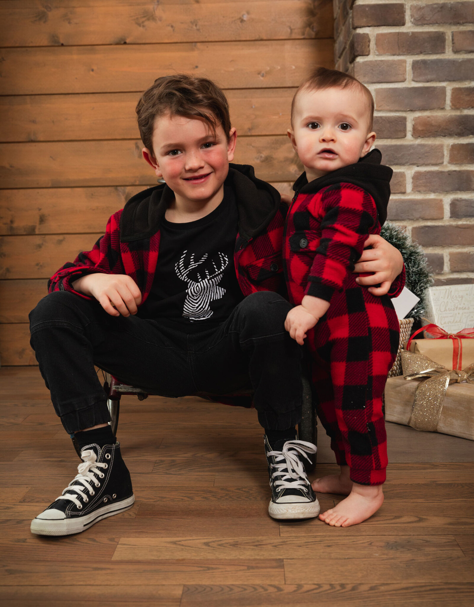 Deux Par Deux Light Polar Lumberjack Hooded Jumpsuit