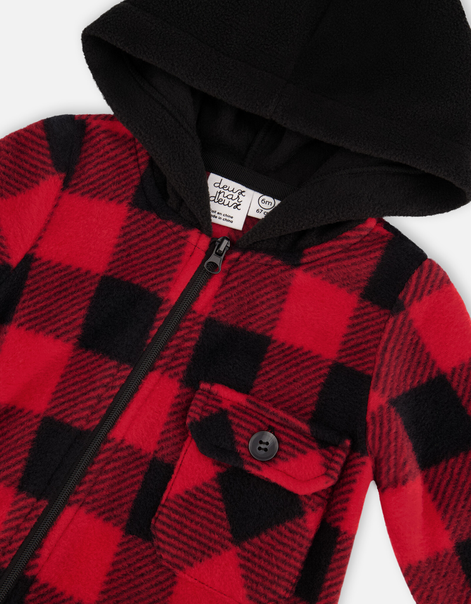 Deux Par Deux Light Polar Lumberjack Hooded Jumpsuit